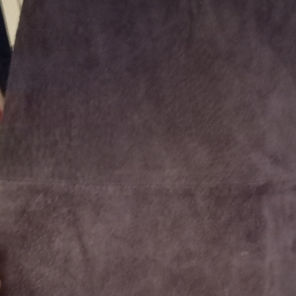 Vintage Purple Suede Leather A-Line Midi Skirt | Genuine Leather | Classic - Picture 6 of 7